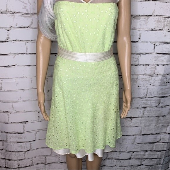 Luca Luca Eyelet Silk Blend Runway Tea Style Dress Size 4 - Picture 3 of 11